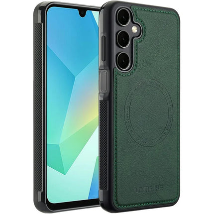 LC.IMEEKE For Samsung Galaxy A16 4G / 5G Magnetic Case Compatible with MagSafe Leather+TPU Back Cover - Green