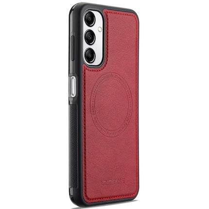 LC.IMEEKE For Samsung Galaxy A34 5G Magnetic Case Compatible with MagSafe Leather+TPU Back Cover