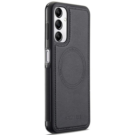 LC.IMEEKE For Samsung Galaxy A34 5G Magnetic Case Compatible with MagSafe Leather+TPU Back Cover