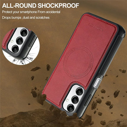 LC.IMEEKE For Samsung Galaxy A54 5G Magnetic Case Compatible with MagSafe Leather+TPU Back Cover