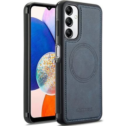LC.IMEEKE For Samsung Galaxy A54 5G Magnetic Case Compatible with MagSafe Leather+TPU Back Cover - Blue