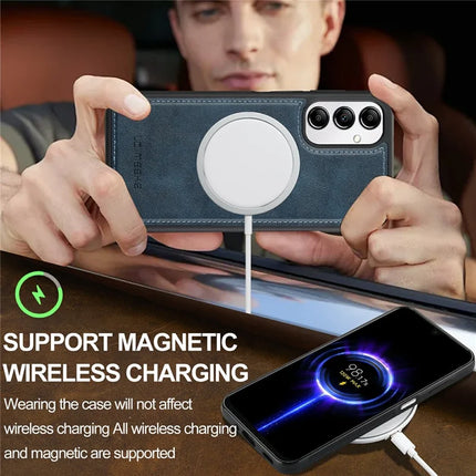 LC.IMEEKE For Samsung Galaxy A54 5G Magnetic Case Compatible with MagSafe Leather+TPU Back Cover