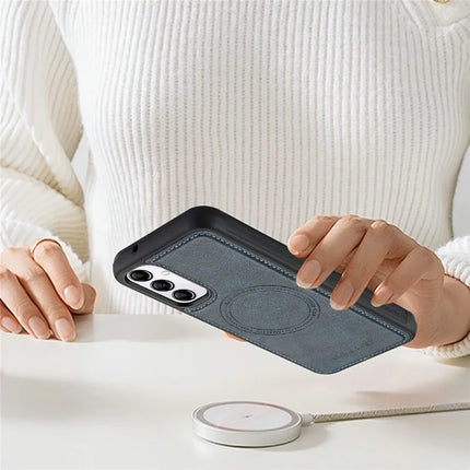 LC.IMEEKE For Samsung Galaxy A54 5G Magnetic Case Compatible with MagSafe Leather+TPU Back Cover