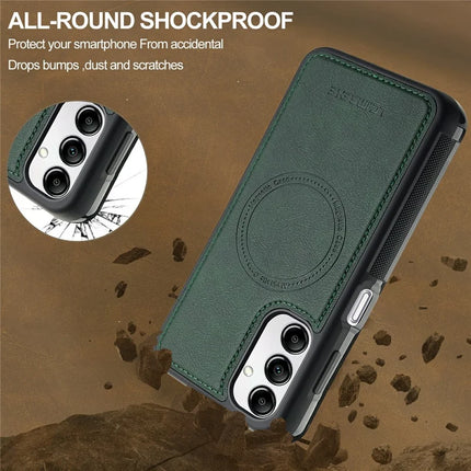 LC.IMEEKE For Samsung Galaxy A54 5G Magnetic Case Compatible with MagSafe Leather+TPU Back Cover