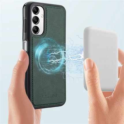 LC.IMEEKE For Samsung Galaxy A54 5G Magnetic Case Compatible with MagSafe Leather+TPU Back Cover