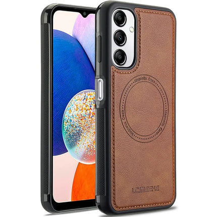 LC.IMEEKE For Samsung Galaxy A54 5G Magnetic Case Compatible with MagSafe Leather+TPU Back Cover - Brown