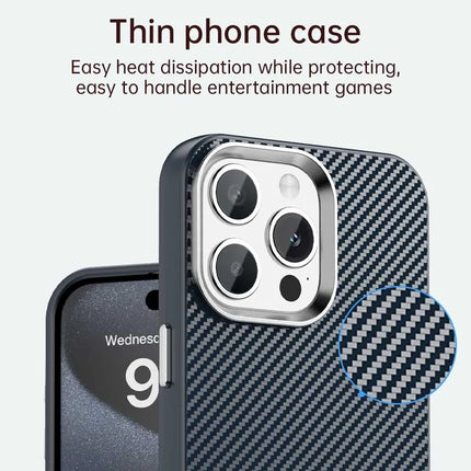 For iPhone 15 Pro Max Case Cell Phone Hybrid Back Cover Carbon Fiber Texture