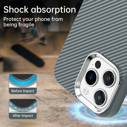 For iPhone 15 Pro Max Case Cell Phone Hybrid Back Cover Carbon Fiber Texture