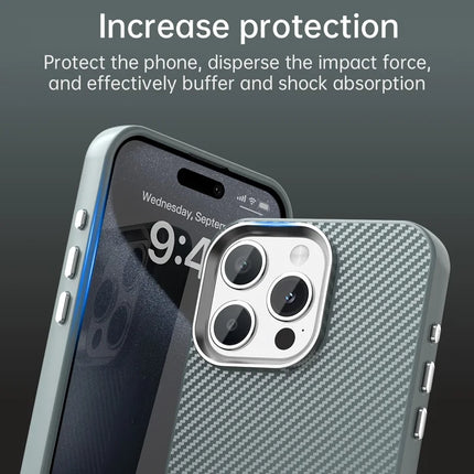 For iPhone 15 Pro Max Case Cell Phone Hybrid Back Cover Carbon Fiber Texture