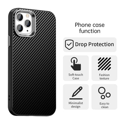 For iPhone 11 Pro Max Case Cell Phone Hybrid Back Cover Carbon Fiber Texture