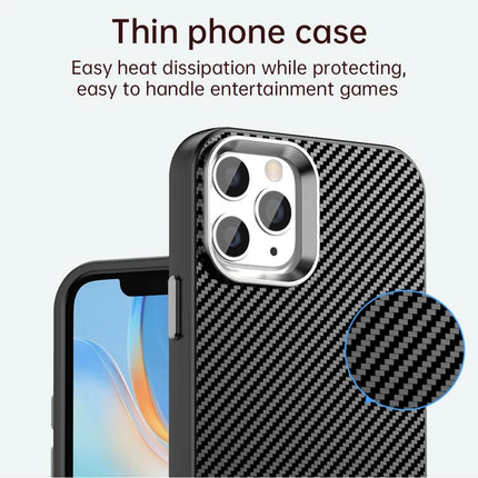 For iPhone 11 Pro Max Case Cell Phone Hybrid Back Cover Carbon Fiber Texture
