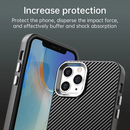 For iPhone 11 Pro Max Case Cell Phone Hybrid Back Cover Carbon Fiber Texture