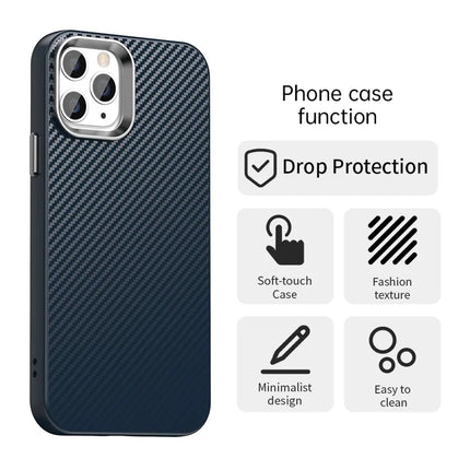 For iPhone 11 Pro Max Case Cell Phone Hybrid Back Cover Carbon Fiber Texture