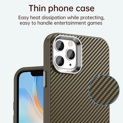 For iPhone 11 Pro Max Case Cell Phone Hybrid Back Cover Carbon Fiber Texture