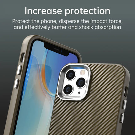 For iPhone 11 Pro Max Case Cell Phone Hybrid Back Cover Carbon Fiber Texture
