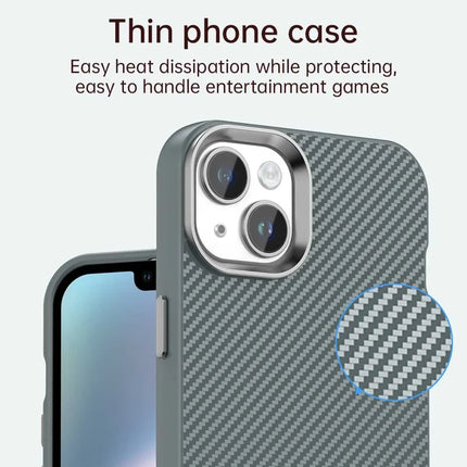 For iPhone 14 / 13 Case Cell Phone Hybrid Back Cover Carbon Fiber Texture