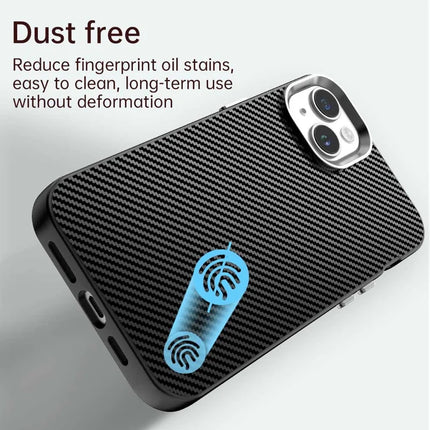 For iPhone 14 / 13 Case Cell Phone Hybrid Back Cover Carbon Fiber Texture