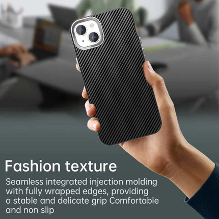 For iPhone 14 / 13 Case Cell Phone Hybrid Back Cover Carbon Fiber Texture