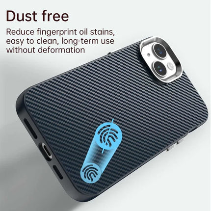For iPhone 14 / 13 Case Cell Phone Hybrid Back Cover Carbon Fiber Texture