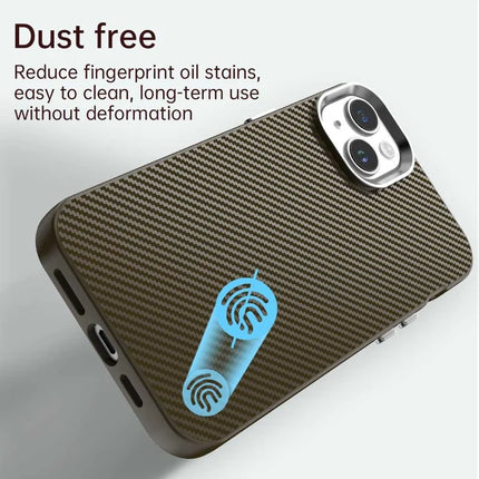 For iPhone 14 / 13 Case Cell Phone Hybrid Back Cover Carbon Fiber Texture