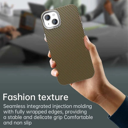 For iPhone 14 / 13 Case Cell Phone Hybrid Back Cover Carbon Fiber Texture