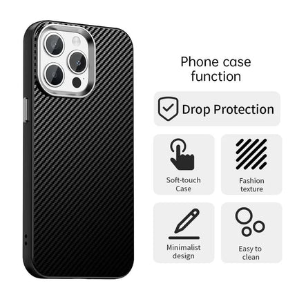 For iPhone 13 Pro Max Case Cell Phone Hybrid Back Cover Carbon Fiber Texture