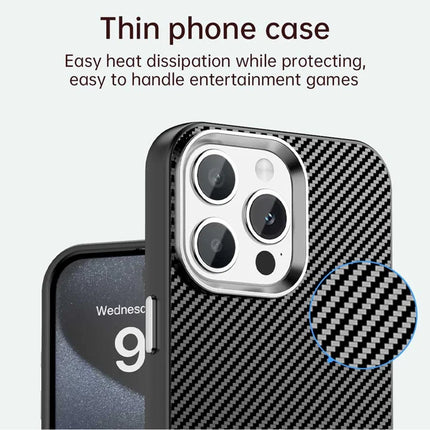 For iPhone 13 Pro Max Case Cell Phone Hybrid Back Cover Carbon Fiber Texture