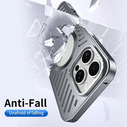 For iPhone 16 Pro Max Case Heat Dissipation Hollow Aluminium Alloy Phone Cover