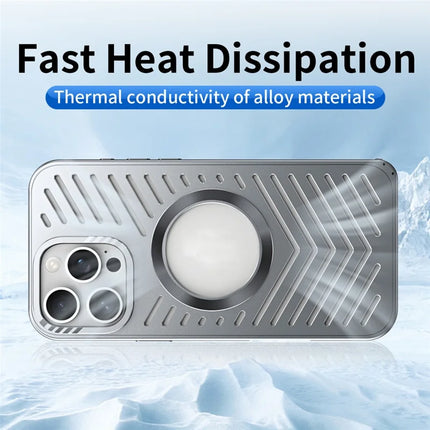 For iPhone 16 Pro Max Case Heat Dissipation Hollow Aluminium Alloy Phone Cover