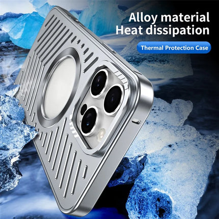 For iPhone 16 Pro Max Case Heat Dissipation Hollow Aluminium Alloy Phone Cover