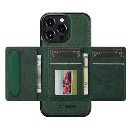 LC.IMEEKE L5 For iPhone 16 Pro Max Magnetic Phone Case Leather Back Cover with Detachable Card Holder