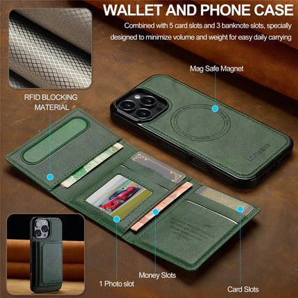 LC.IMEEKE L5 For iPhone 16 Pro Max Magnetic Phone Case Leather Back Cover with Detachable Card Holder