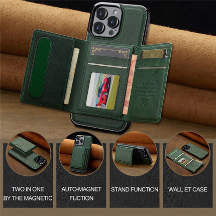 LC.IMEEKE L5 For iPhone 16 Pro Max Magnetic Phone Case Leather Back Cover with Detachable Card Holder