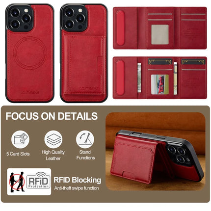 LC.IMEEKE L5 For iPhone 16 Pro Max Magnetic Phone Case Leather Back Cover with Detachable Card Holder