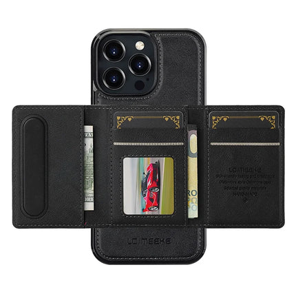 LC.IMEEKE L5 For iPhone 16 Pro Max Magnetic Phone Case Leather Back Cover with Detachable Card Holder