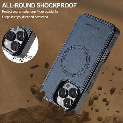 LC.IMEEKE L5 For iPhone 16 Pro Max Magnetic Phone Case Leather Back Cover with Detachable Card Holder