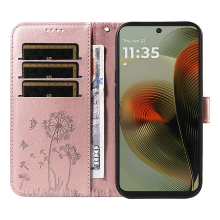 For Motorola Moto G55 5G Leather Case Wallet Phone Cover Dandelion Imprint