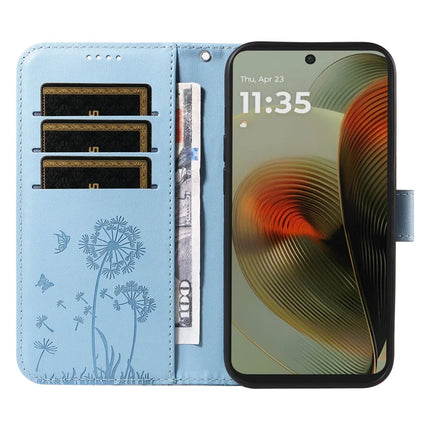 For Motorola Moto G55 5G Leather Case Wallet Phone Cover Dandelion Imprint