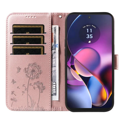 For Motorola Moto G54 5G Leather Case Wallet Phone Cover Dandelion Imprint