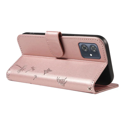 For Motorola Moto G54 5G Leather Case Wallet Phone Cover Dandelion Imprint