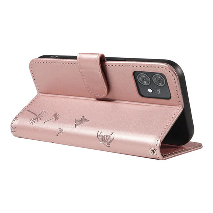 For Motorola Edge 40 Neo 5G Leather Case Wallet Phone Cover Dandelion Imprint