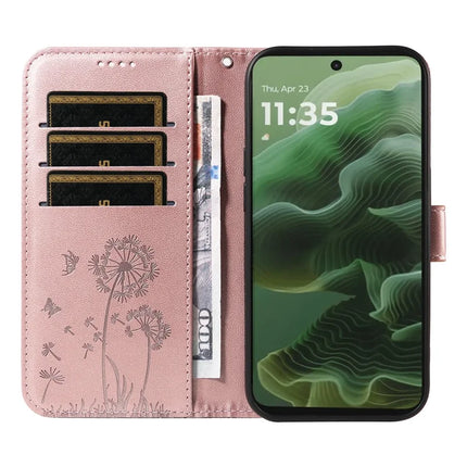 For Motorola Moto G35 5G Leather Case Wallet Phone Cover Dandelion Imprint