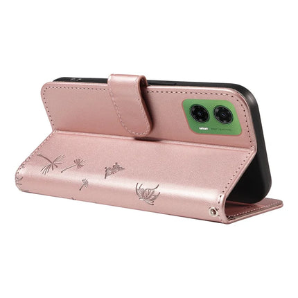 For Motorola Moto G35 5G Leather Case Wallet Phone Cover Dandelion Imprint