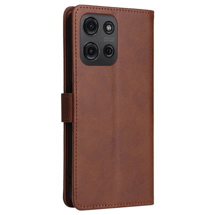 For Motorola Moto G75 5G Case Solid Color Leather Mobile Cover Wallet Stand with Strap