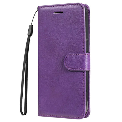 For Motorola Moto G75 5G Case Solid Color Leather Mobile Cover Wallet Stand with Strap
