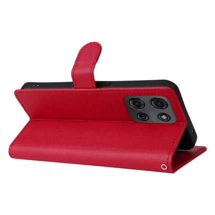 For Motorola Moto G75 5G Case Solid Color Leather Mobile Cover Wallet Stand with Strap