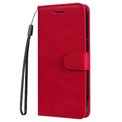 For Motorola Moto G75 5G Case Solid Color Leather Mobile Cover Wallet Stand with Strap