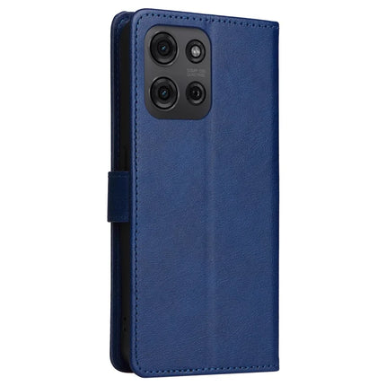 For Motorola Moto G75 5G Case Solid Color Leather Mobile Cover Wallet Stand with Strap