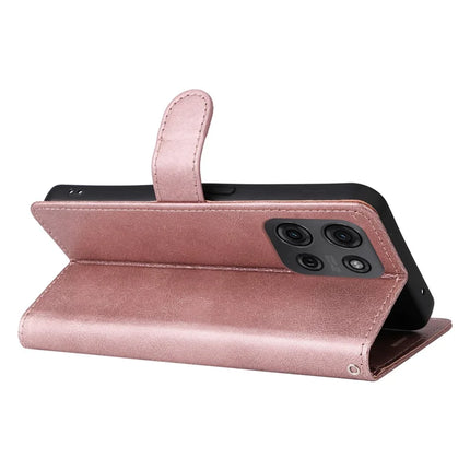 For Motorola Moto G75 5G Case Solid Color Leather Mobile Cover Wallet Stand with Strap