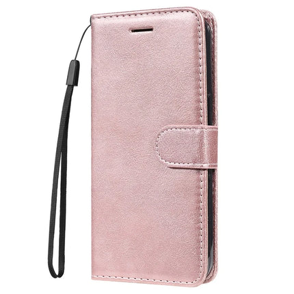 For Motorola Moto G75 5G Case Solid Color Leather Mobile Cover Wallet Stand with Strap